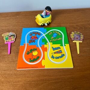 Dora The Explorer Car & Track Set w Accessories Boots Puzzle Vintage Y2K